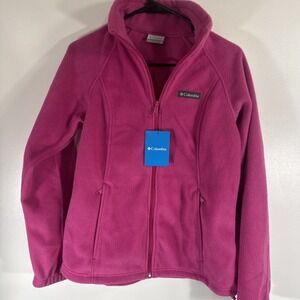 Columbia Women's Fleece Jacket Size Small New with Tags Full Zip Pink